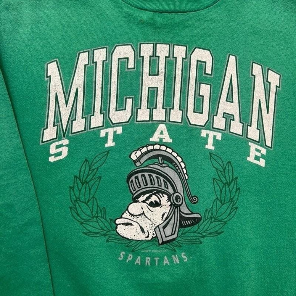 Vintage Michigan‎ State Sweatshirt Mens XL Green 1990s NCAA - Picture 2 of 8